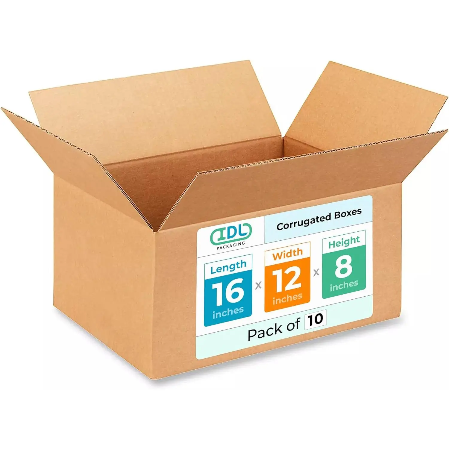Medium Shipping & Moving Boxes 16x12x8 inches (10-Pack) - Extra Strength 200 lb vs Regular - Corrugated Boxes for Packaging Moving and Delivering - Package Box - Carton Box by IDL Packaging