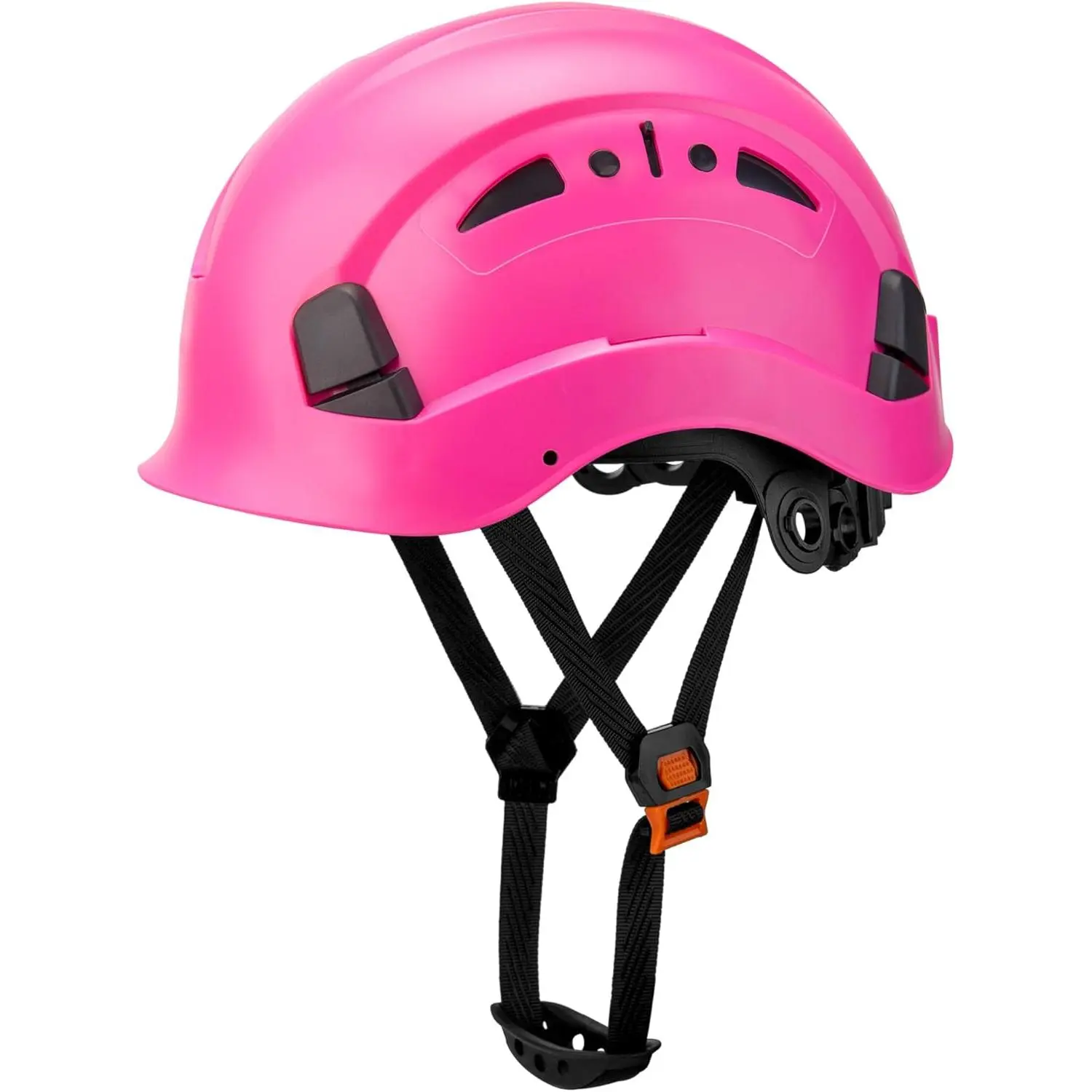 Vented ABS Safety Helmet with 6-Point Suspension, Adjustable Chinstrap, and Molded Chin Cup - ANSI Z89.1 Certified Hard Hat for Construction, Industrial Use, and Tree Climbing Safety