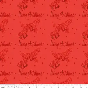 All About Christmas - Red Christmas Stamps - per yard -by Janet Wecker Frisch for Riley Blake Designs - Winter - C10797-RED