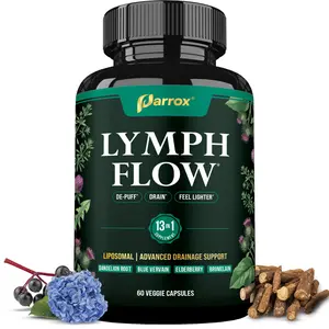 Parrox Lymph Flow - 13 in 1 Support for De-Puff, Drain, Lighter Feel - Liposomal Lymphatic Drainage Supplement - (60 Veggie Capsules)