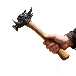 Wild Boar Hammer, Alloy Steel Novelty Hammer with Wooden Handle, Heavy Duty Nail Hammer for Home, Camping, Crafting & Outdoor Use,Cool Gift