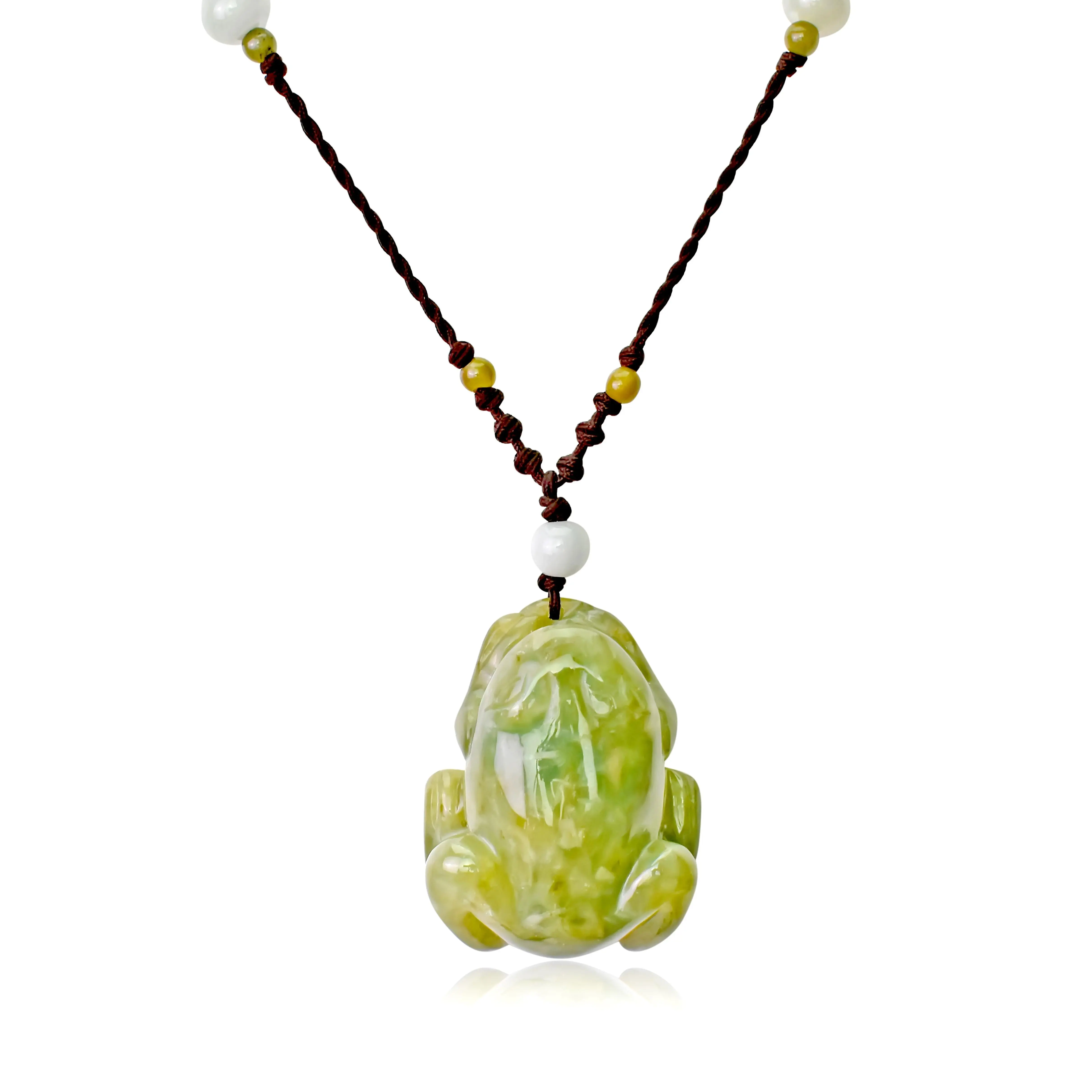 Leap into Style with the Frog Jade Pendant Necklace