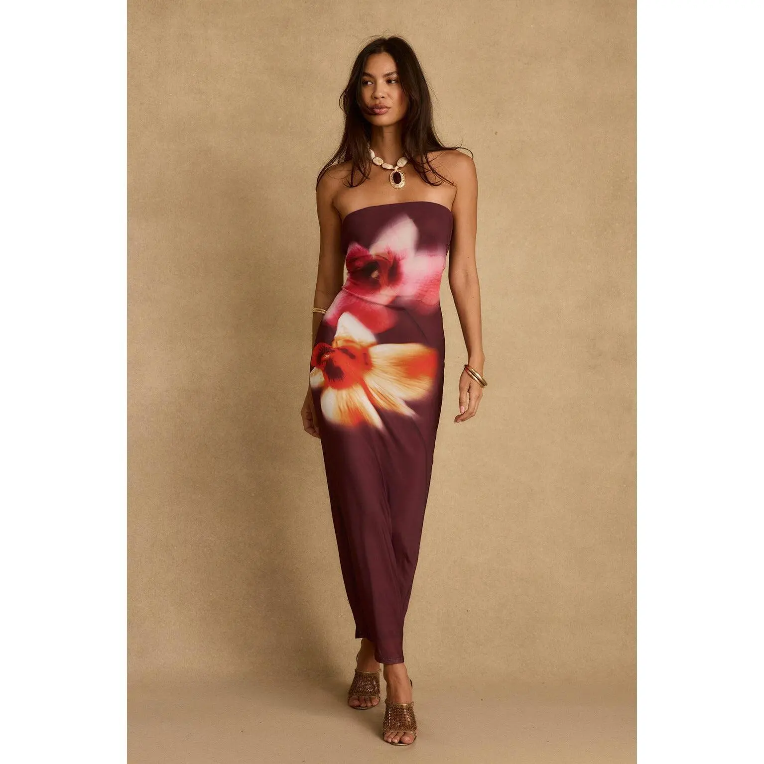 Avani Plum Floral Maxi Dress