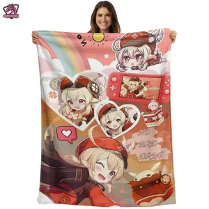Genshin Impact Klee Chibi & Full Art Design Blanket - Multiple Sizes Game-Inspired Throw, Perfect Gift for Genshin Impact Fans 251110