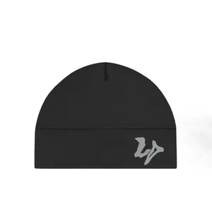 LD SKULLY Black skull cap with embroidery Reflective Logo for Men and Women