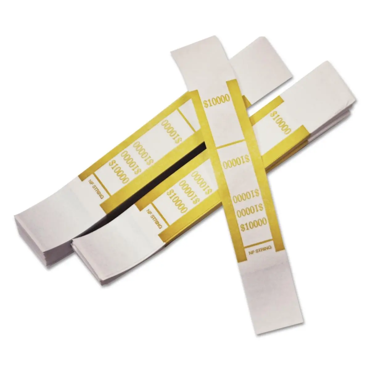 212 MAIN Iconex ICX94190057 Preprinted Kraft Paper Self-Adhesive Money Straps - Federal Standard, Trendy Unique Mustard Yellow Color-Coded, 100-Bill Capacity, Durable and Strong, Easy Wrapping Office Labels & Stickers for Money Handling