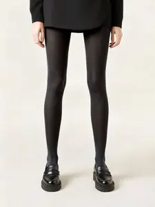 1 Pair Plain Pantyhose, Matte Finish, Essential for Parties and Events, Casual Style, Suitable for All Seasons, Perfect for Trendy, Womenswear