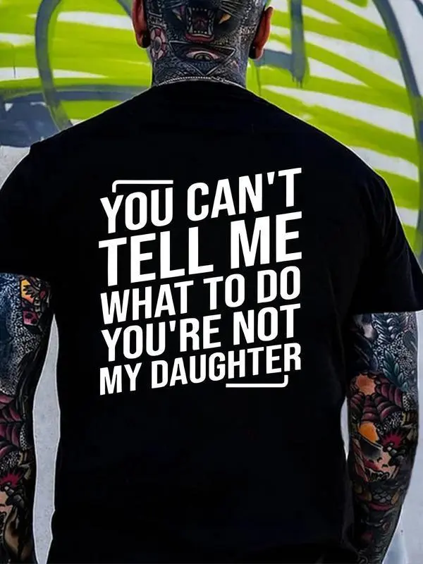 Women's Graphic T-Shirt, 'You Can't Tell Me What To Do' Casual Short Sleeve Top, Smooth Seamless Cotton Fabric Tee, Graphics, Shortsleeve, Tshirt, Round Neck, Soft, Solid