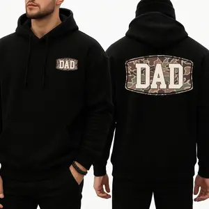 Camo Dad 2-Sided Hoodie, Funny Camouflage Graphic Pullover, Cool Streetwear Top, Casual Gift for Fathers, Trendy Graphic Apparel for Men