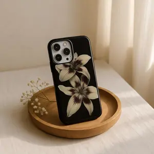 Lily Orchid Floral Soft Phone Case, Series Elegant Phonecover, Botanical Print Flexible Cover, Gift for him for her