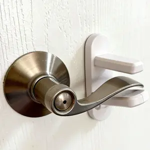 Door Lever Locks (2Pack) - Prevents Toddlers from Opening Doors - Durable ABS with 3M Adhesive - Easy One-Hand Operation for Adults, No Tools Needed  child door locks   child door locks home stopper smart fingerprint knob keyless doorknob