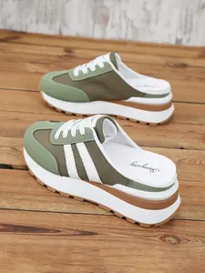 New Summer Autumn Women's Casual Outdoor Shoes, Thick Sole Comfortable Mesh Breathable, Height Increase 6.5cm, Party Slip-On Sandals, Walking Shoes