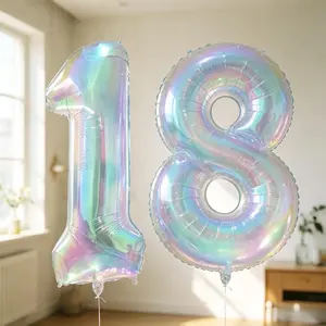 2 40 inch colorful digital balloons -101.6 cm large digital balloons, suitable for 12/16/18 birthdays, anniversaries, and party decorations, party balloons | celebration balloons | durable balloons, birthday party decorations