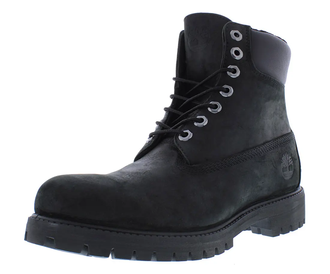 Timberland 6-Inch Premium Fur-Warm Lined Men's Closed Boots, Black Nubuck Nubuck Leather Sports Outdoor Footwear