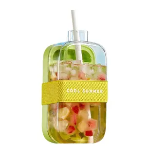 2-in-1 Ice Maker Water Bottle with Straw – Silicone Ice Cube Tray, Leak-Proof & Durable, Easy Press Design, Perfect for Cocktails, Juice, Travel & Daily Use