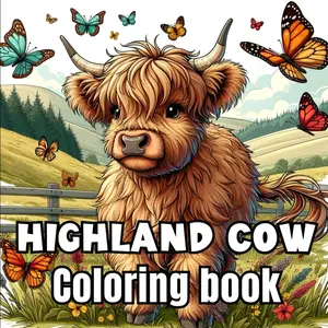 Highland Cow Coloring Book: 50 Beautiful Scottish Cows Coloring Pages for Adults and Kids