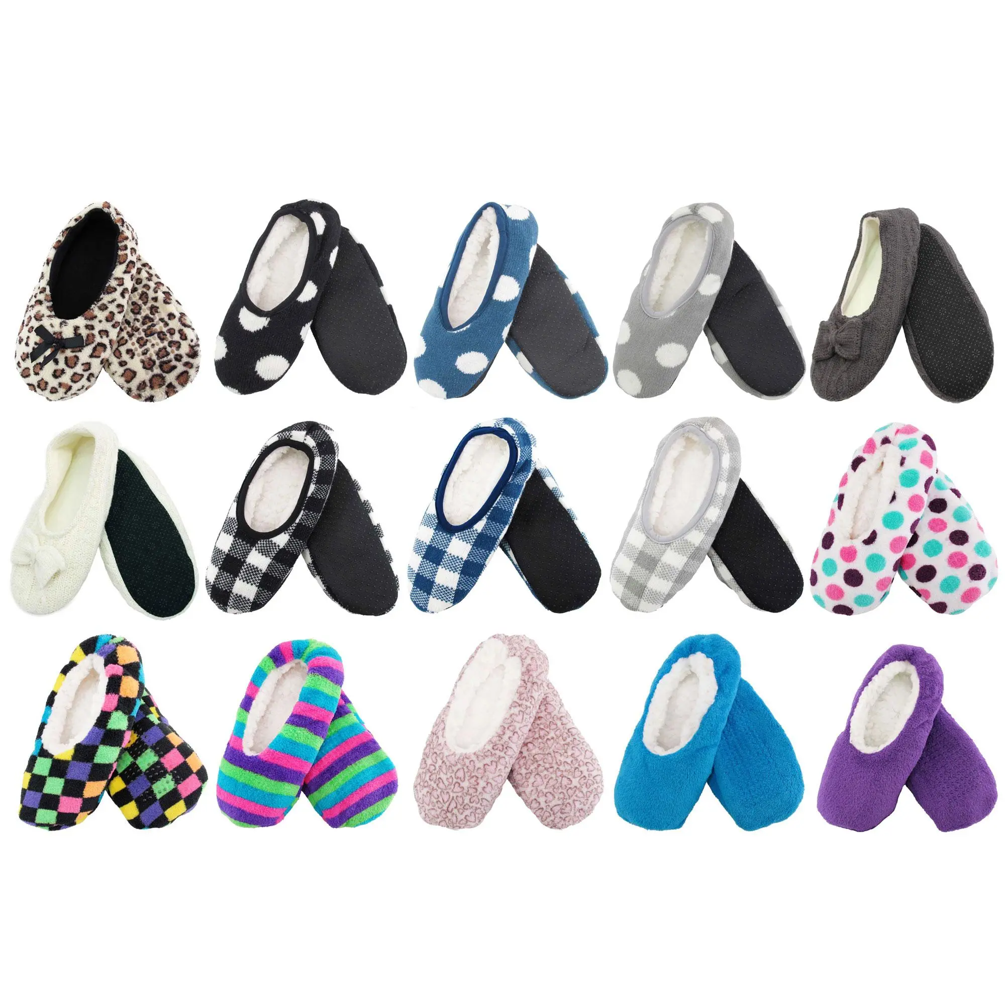 Women's Colorful Non-Slip Slippers: 3 Pairs