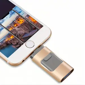 Ultra-Fast Flash Drive for iPhone & Type-C OTG USB 3.0, 4-In-1 Memory Stick, 64GB/128GB/256GB/512gb, Ideal for iOS/iPad/android Devices, USB Flash Drives