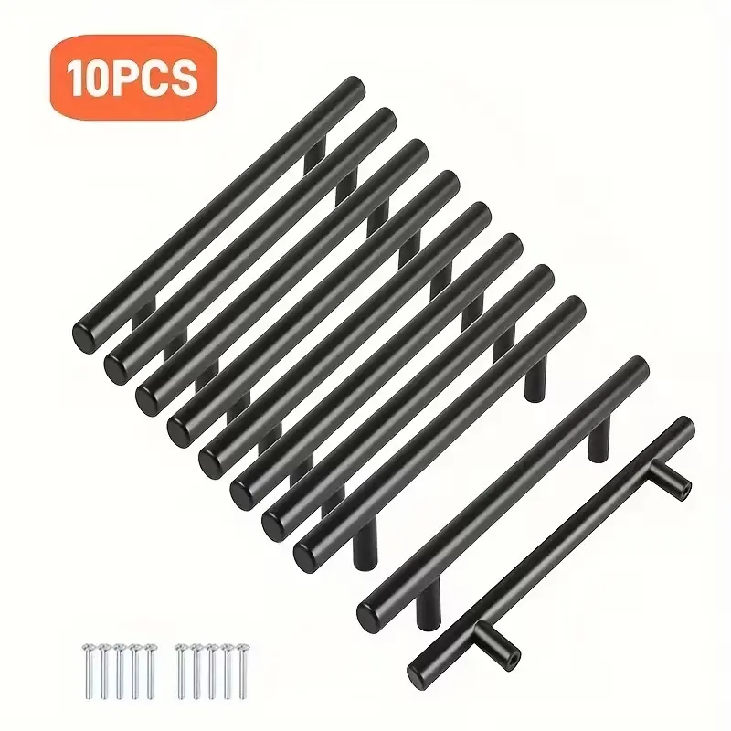Stainless Steel Cabinet Pulls, 10 Pack, Hole Spacing 3.8/5.03/6.3 Inches (96/128/160mm), Durable Furniture Drawer Handles