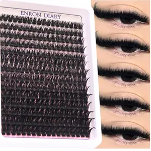 100D 252 PCS Individual Lashes Thick Lash Cluster D Volume Lash Cluster 8-16MM Wispy Cluster Lashes Eyelashes, Individual False Eyelashes, Daily Life Outing Or At Home, Suitable For Parties, Music Festivals, To Create A Perfect Makeup Waterproof