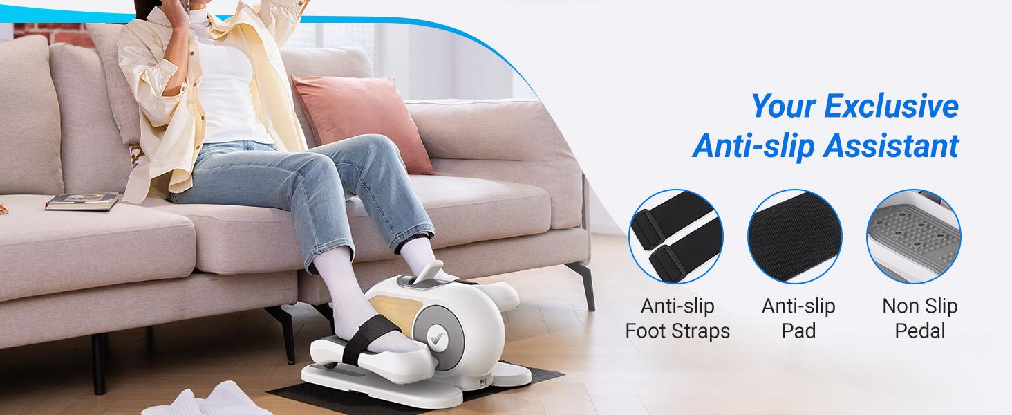 MERACH Under Desk Elliptical Machine Ellipse Leg Exerciser for Seniors 12 Adjustable Speed Quiet & Portable Seated Pedal Remote Control & Non-Slip Pad