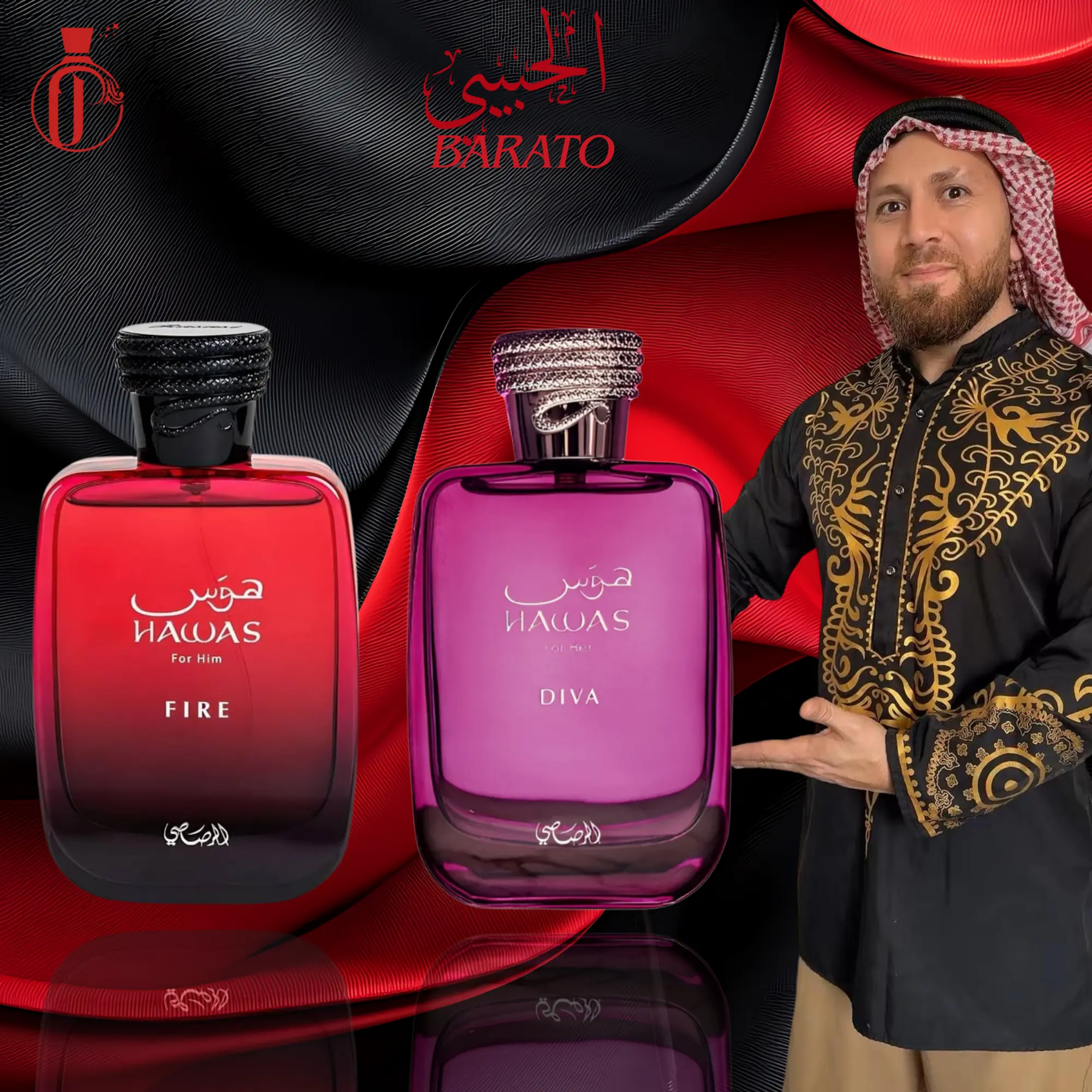 Oudlash Bundle | Habibi Borato Hawas Fire + Diva Eau De Parfum (EDP) 100 ML - High Quality Floral Arabian Fragrance, Floral Scent Perfume with Clary Sage, Egyptian Jasmine & Vanilla Fragrance Blend
