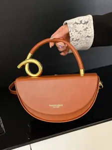 Textured niche design handbag box bag, retro one-shoulder saddle bag, simple one-shoulder crossbody bag, suitable for dating, shopping, daily matching, Crossbody Shoulder Bags