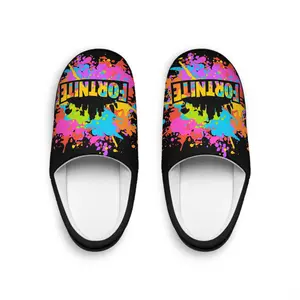 Comfy, Men's Indoor Slippers/ Bedroom Shoes, Fortnite/Splash paint, New