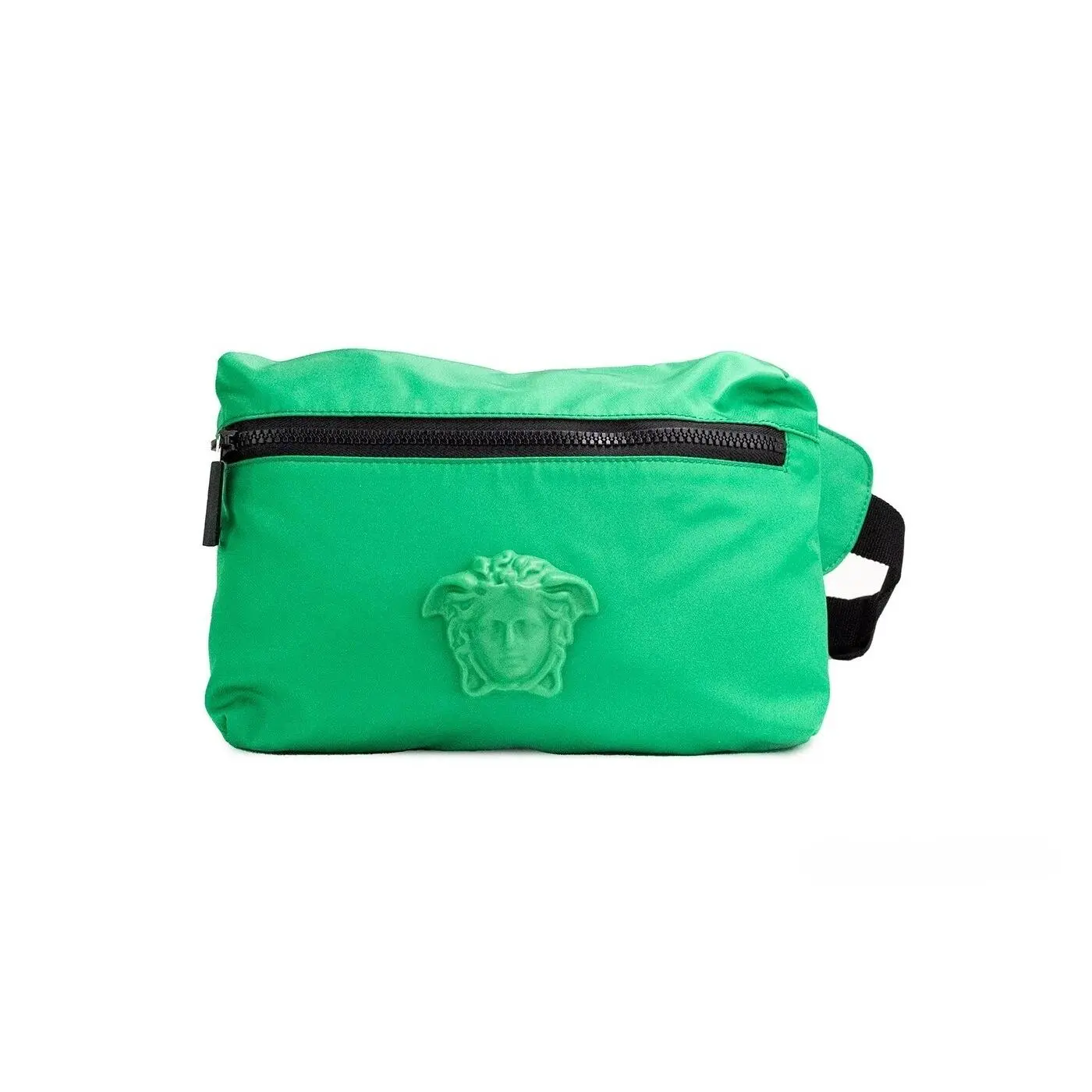 Pre-owned VERSACE Nylon Belt Bags Small Bright Green Matte Medusa Belt Bag Waist Fanny Pack Women's Purse