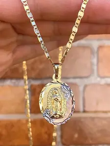 Vintage Three-Color Virgin Mary Pendant Cross Charm Necklace, Unisex Casual Creative Jewelry, Zinc Alloy Chain, Perfect for Daily Commute Parties Gifts