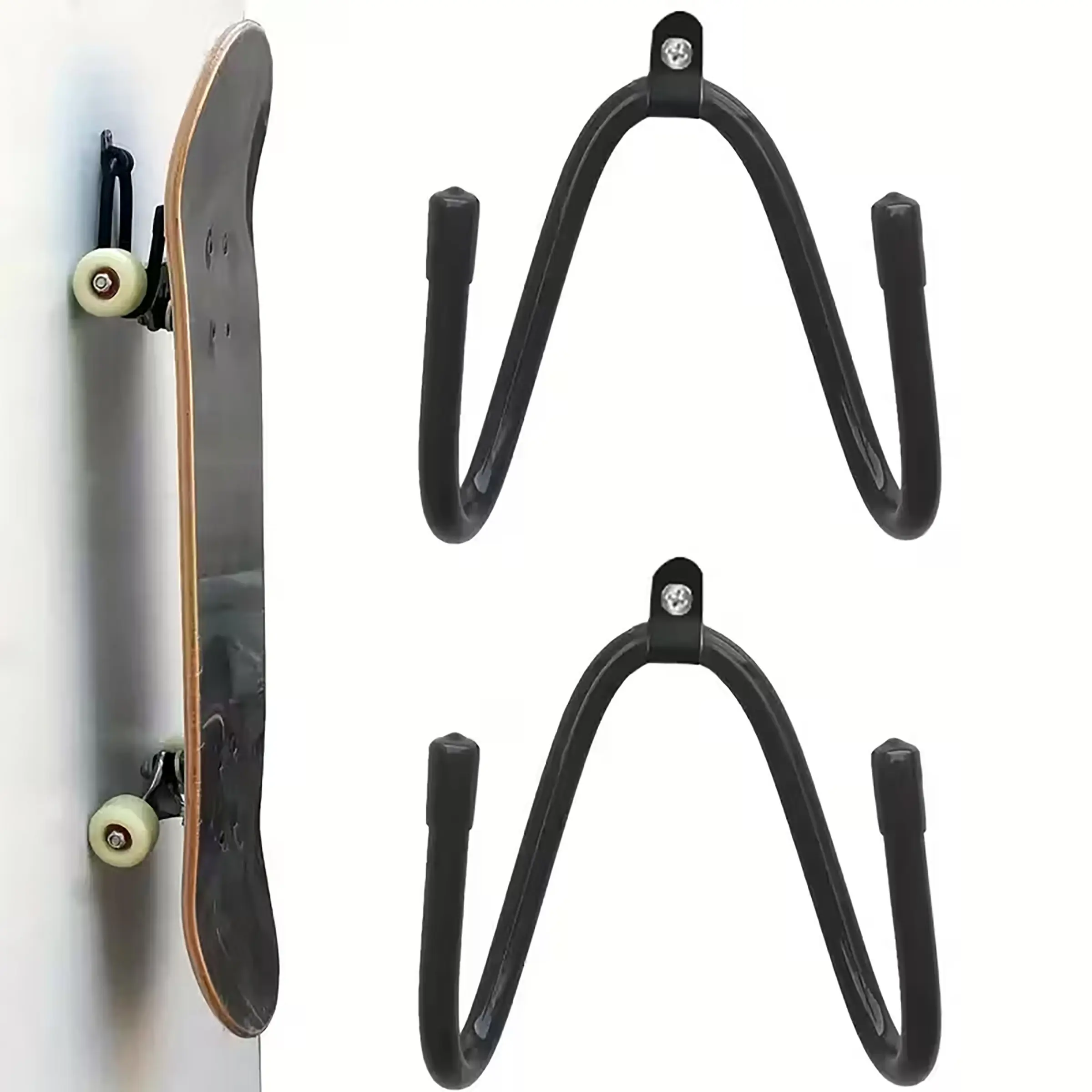 2pcs Multi-purpose Suspension Storage Bracket, Adjustable Hook System Hanger for Skateboards, Guitars, Longboards, Easy to Install and Use, Wall Hook, Wall Mounted Storage, Storage, Adjustable Hangable, Multifunctional Hook