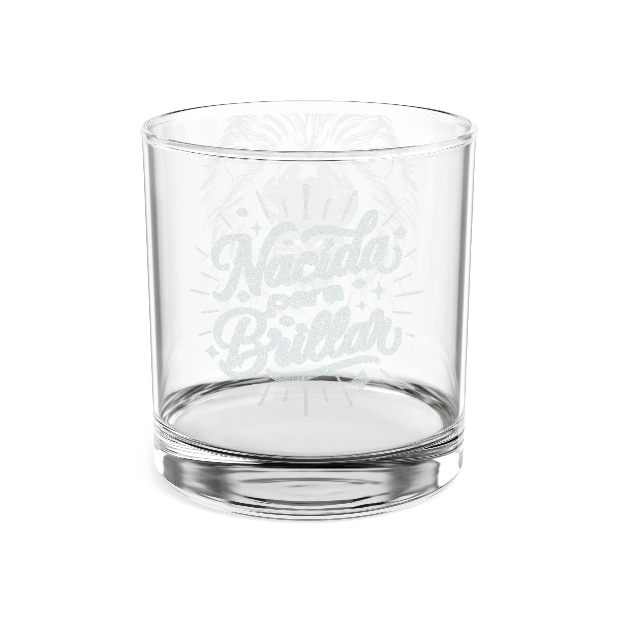 Lion Head Engraving Whiskey Glass | 10.5oz Engraved Rocks Glass