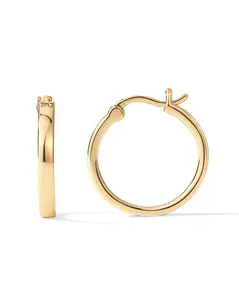 PAVOI 14K Gold Plated 925 Sterling Silver Post Lightweight Hoops | 20mm - 30mm Earring | Gold Hoop Earrings for Women