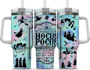 KellyGiftCorner Hocus Pocus Tumbler, 40 Oz, Stainless Steel, Insulated, Reusable, Round, Tableware, General Use Cup, Tumbler, 1 Count, Home, Travel, Gift for your Health