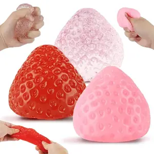 Giant Strawberry Squishy Toy Super Soft Stress ReliefFidget in Vibrant Red & Pink Colors for Fun Sensory PlayIdeal for All Ages