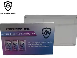 Acrylic 3 Booster Pack Frame Display Case Magnet Locks