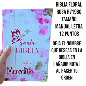 BIBLIA FLORAL ROSADA  Reina-Valera 1960 DE  simil piel