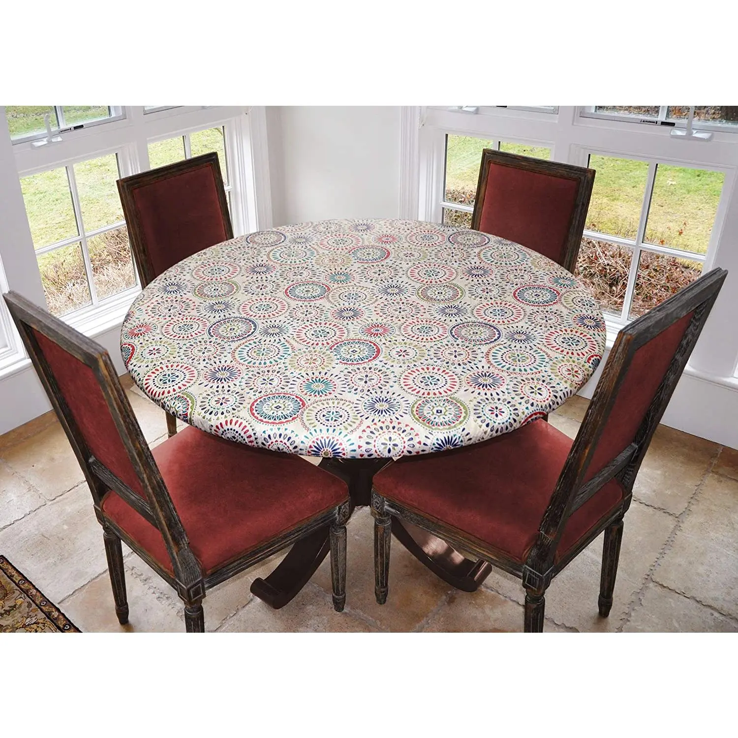 Covers For The Home Deluxe Elastic Edged Flannel Backed Vinyl Fitted Table Covers <em style="color: red ">BEST SELLER</em>
