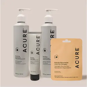 ACURE Bonding Hair Care Set – Bonding Shampoo, Conditioner & Hair Mask (+ Free Under Eye Hydrogels)