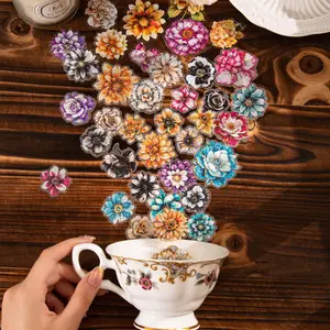 Vintage Flower Pattern Decal Sticker, 25pcs/set Romantic Flower Sticker, DIY Decorative Sticker for Scrapbooking, Journaling, Gift Wrapping, Sticker Collage Pack, DIY Art Stickers