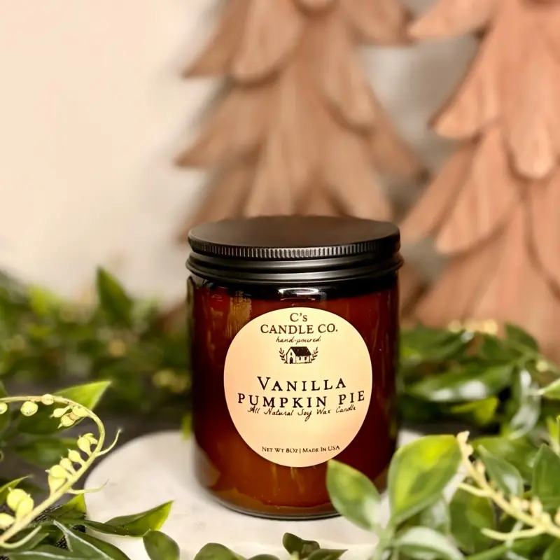 Vanilla Pumpkin Pie | Soy Wax Candle | Handmade | Non-Toxic | Highly Scented | Decor | All Natural | 8oz