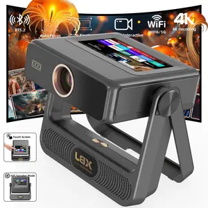 A5PRO Touch Screen ProjectorSupports 4K,800 ANSl Lumens with Auto Focusand Keystone Correction 3D DolbyAudio, WiFi 6and Bluetooth 5.0 for Home Theater, Gaming,Outdoor Camping (HDMI/USB-C). rotation stand