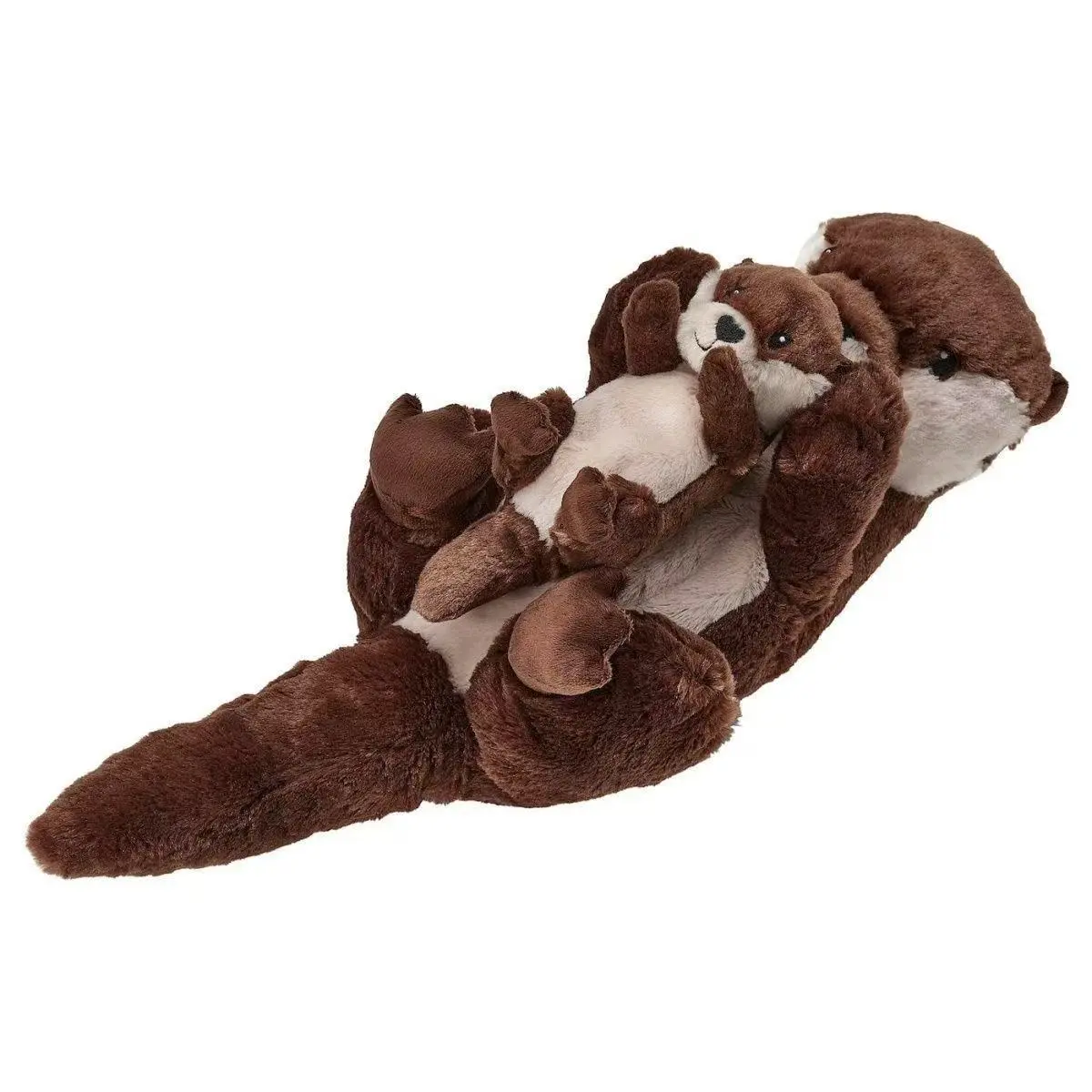 2 PCS Sea Otter Stuffed Animals, Large Mommy Otter Plush with 1 Babies Stuffed Otters Inside, Soft Cuddly Otter Plushies Pillow Toy Gift for Kids Valentines Birthday Easter Christmas Ocean Party