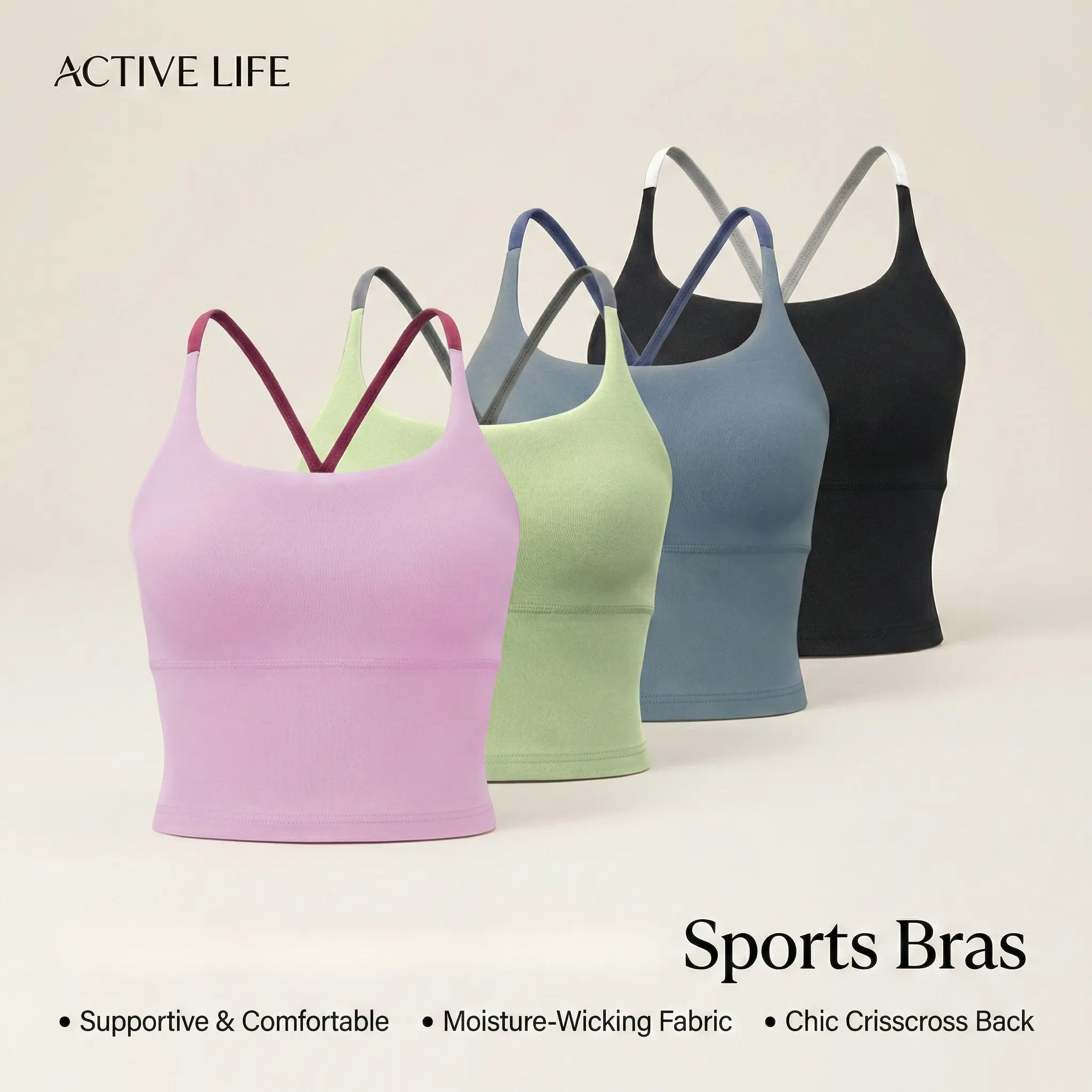 [4pcs]Women's Solid Color Sports Tank Top, Casual Comfy Breathable Sleeveless Workout Top for Yoga Gym Workout Running, Ladies Sportswear for All Seasons, Athletic Yoga Tops criss cross backtoschool