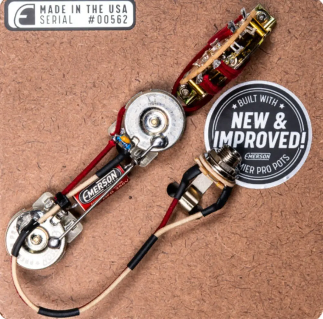 Emerson Custom Telecaster 3-Way Prewired Kit - American Fender Compatible, Soldered, Tele Control Plates Included for Musical Instrument Modification