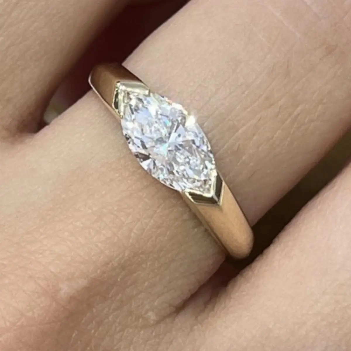 9K labgrown diamond Marquise 1ct Ring LF