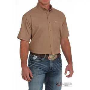 CINCH ARENAFLEX BROWN GEO PRINT - MENS SHORT SLEEVE SHIRT - MTW1704147