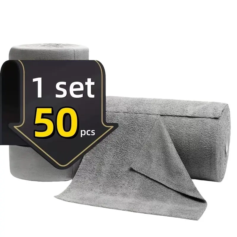 Reusable Microfiber Towel Roll, 50 Sheets, Multi-Color, Quick-Dry, Super Absorbent Reusable, Heavy Absorbent, Absorbent Dish Towels, Kitchen Bathroom Cleaning, Outdoor RV Use, Microfiber Dish Cloths