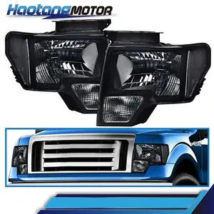 CROSSDESIGN Headlights Lamps Left&Right Side Fit For 2009-2014 Ford F150 F-150
