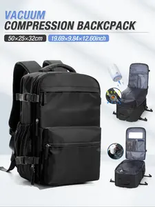 Large Vacuum Compression Backpack 50x32x25cm, Casual Daily Use Bag, Big Capacity Travel Shoulder Bag, Business Commute Laptop Backpack, Personal Item Bag, Weekender Essentials Backpacks fits 17" Laptop, Durable Backpack